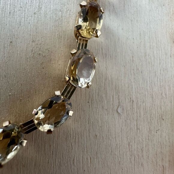 Vintage Elegant 10k Gold Citrine Tennis Bracelet - Picture 3 of 11